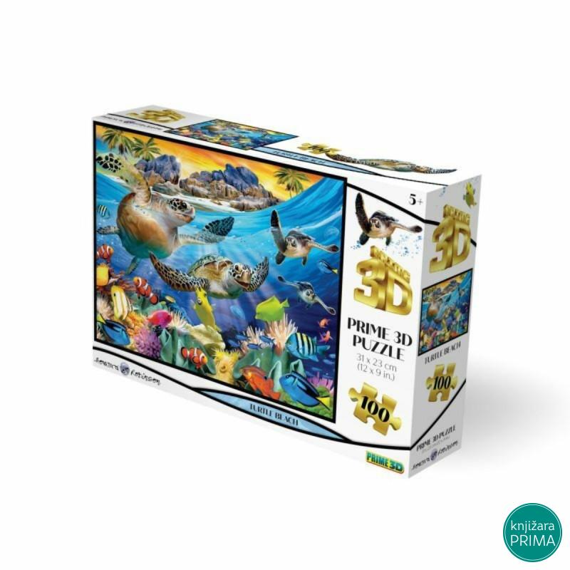 Puzzle 3D Kornjače na plaži 100 