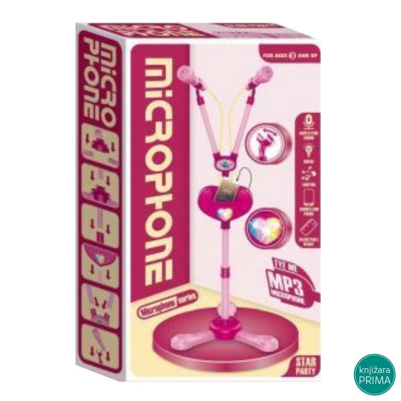 Stalak sa dva mikrofona roze 