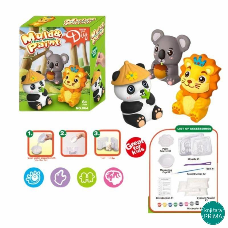 Kreativni set napravi i oboj životinju od gipsa 