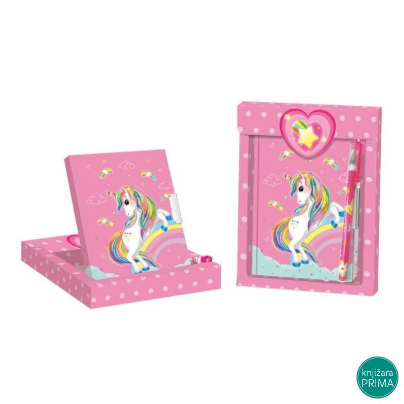 Dnevnik set sa ključićem Jednorog 