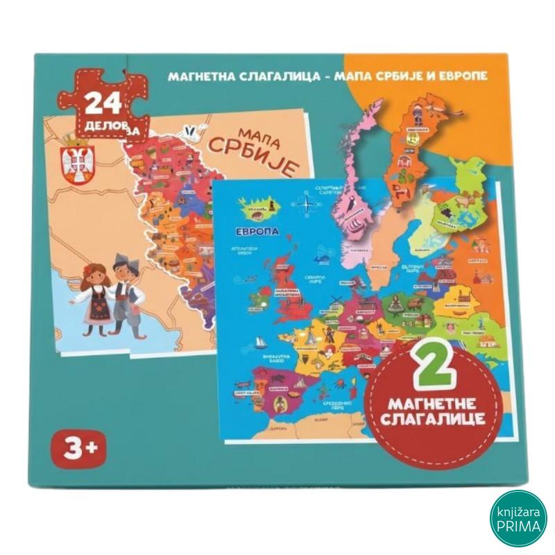 Magnetna slagalica - mapa Srbije i Evrope 