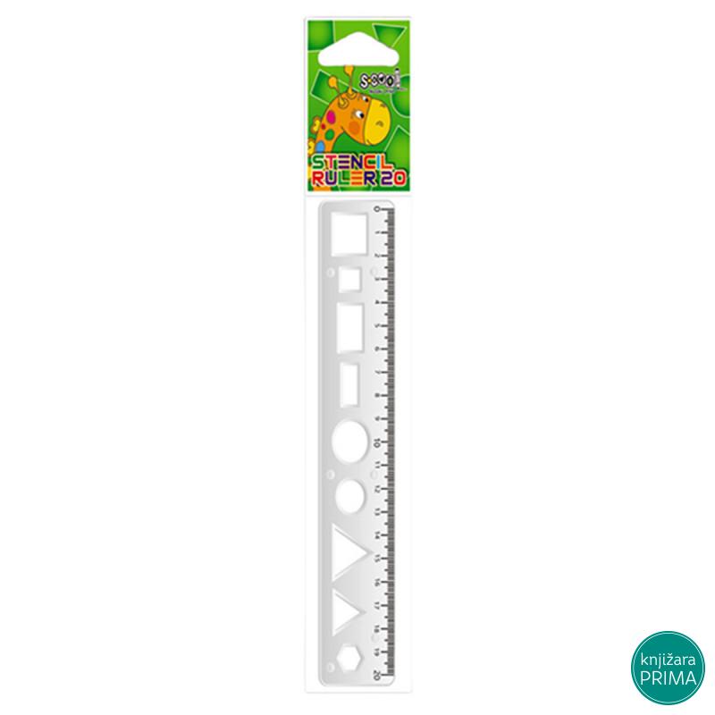 Lenjir sa šablonima SCOOL 20 cm 