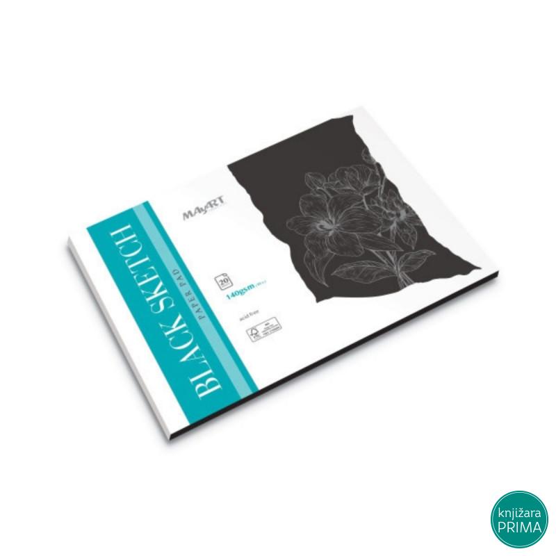 Blok za crtanje crni papir A4 20L 140G 