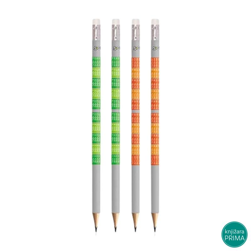 Grafitna olovka SCOOL HB tablica množenja sa gumicom 