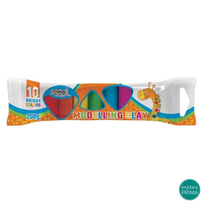 Plastelin SCOOL 10 boja 200g 
