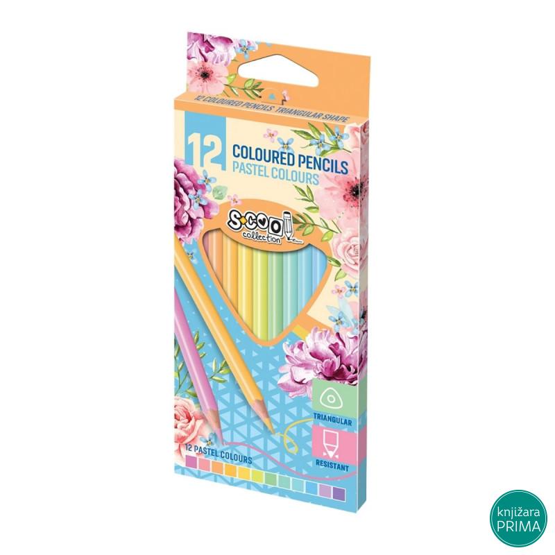 Drvene bojice 12 SCOOL Pastel 