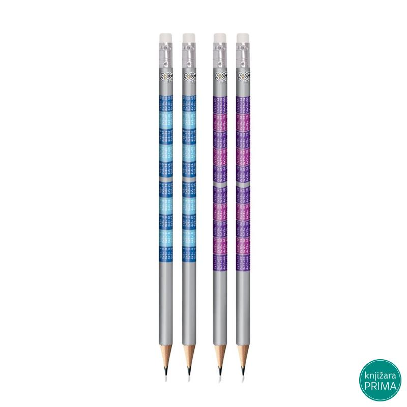 Grafitna olovka SCOOL sa tablicom množenja 