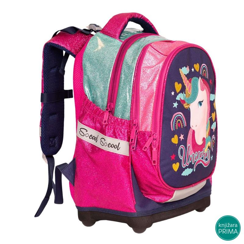 Anatomski ranac SCOOL - Unicorn Dark Blue 