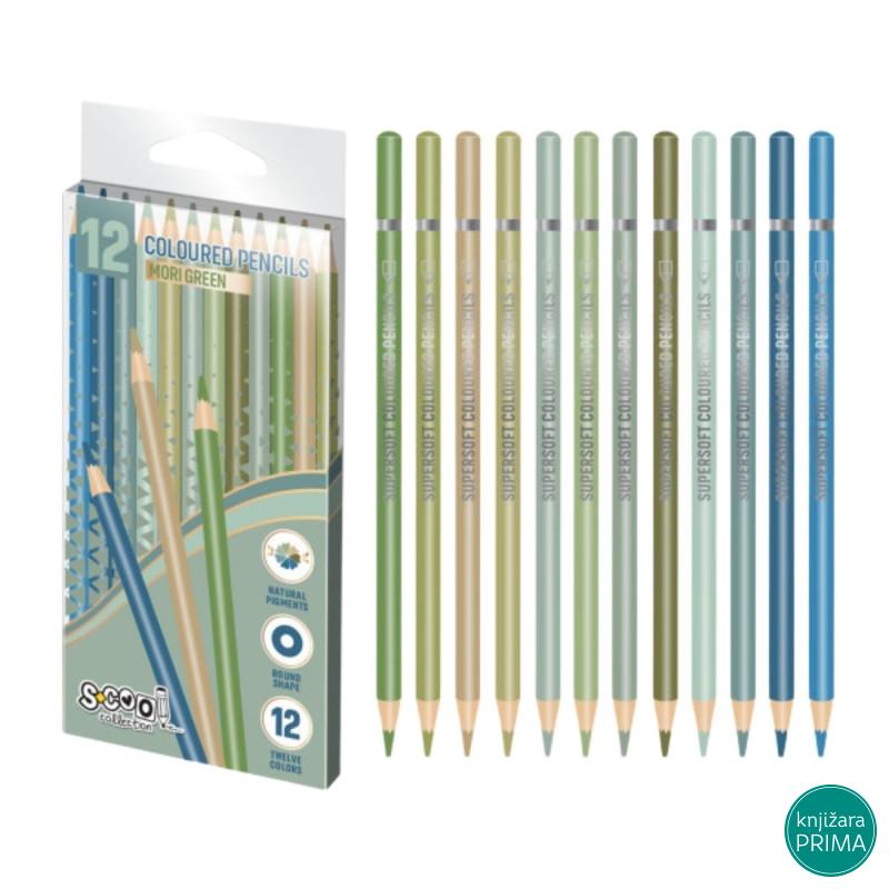 Drvene bojice 12 SCOOL - Mori Green 