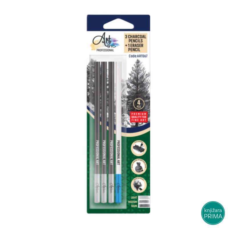 Umetnička gumica u olovci i ugljen u olovci 