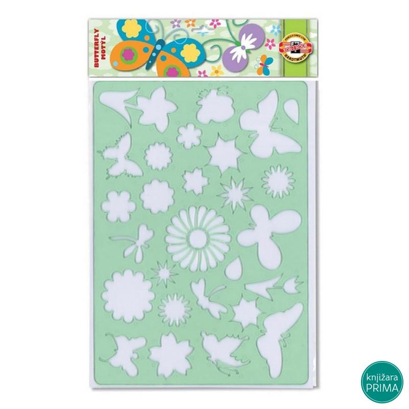 Šabloni za crtanje KOH-I-NOOR leptiri i cveće 