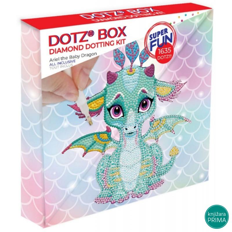 Ukrasi tačkicama DOTZIES platno 22x22 - Ariel the Baby Dragon 