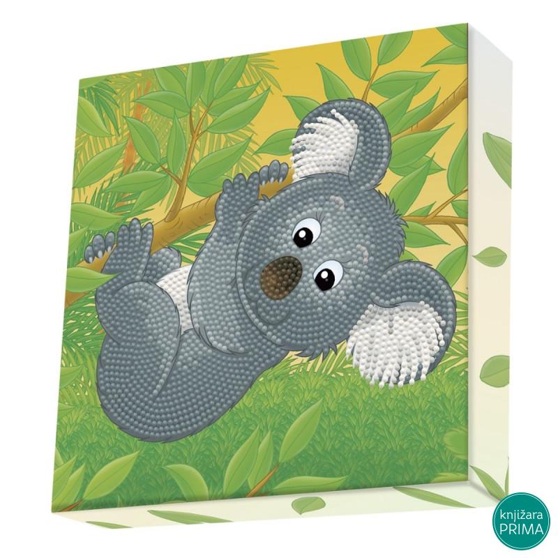 Ukrasi tačkicama DOTZIES platno 22x22 - Koala climb 