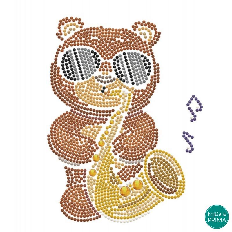 Ukrasi tačkicama DOTZIES platno 22x22 - Sax Bear 