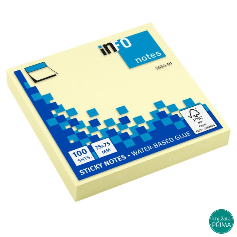 Samolepljivo blokče INFO Sticky notes - žuta 