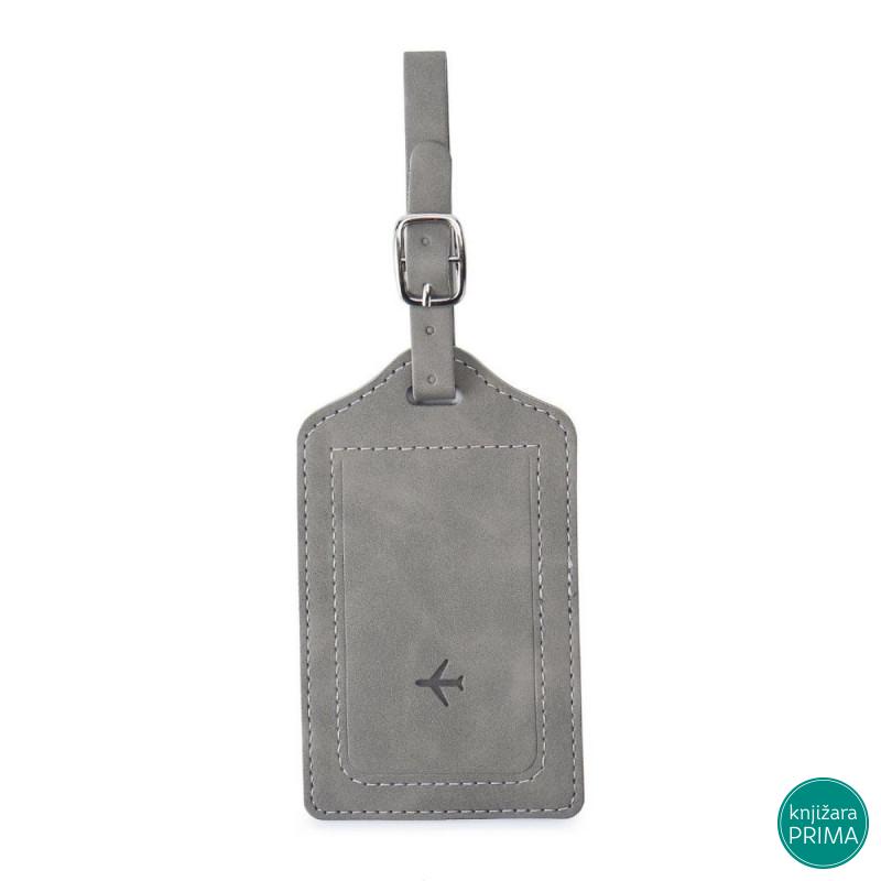 Tag za kofer TRAVEL retro sivi 