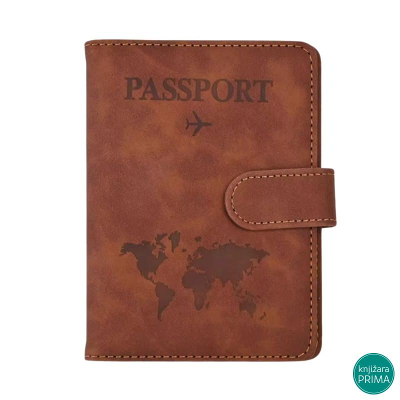 Korice za pasoš TRAVEL magnet braon 