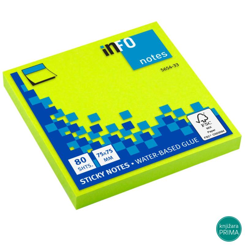 Samolepljivo blokče INFO Sticky notes - kivi zelena 
