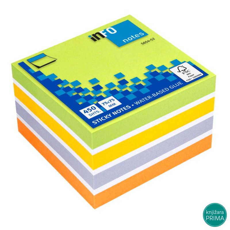 Samolepljivo blokče INFO Sticky notes - miks boja 