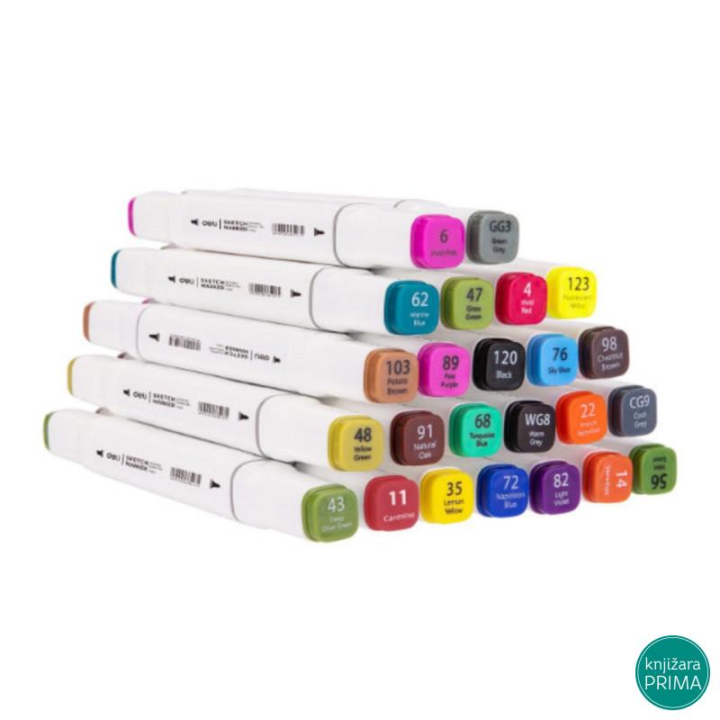 Markeri DELI twin art sketch - set box 24 