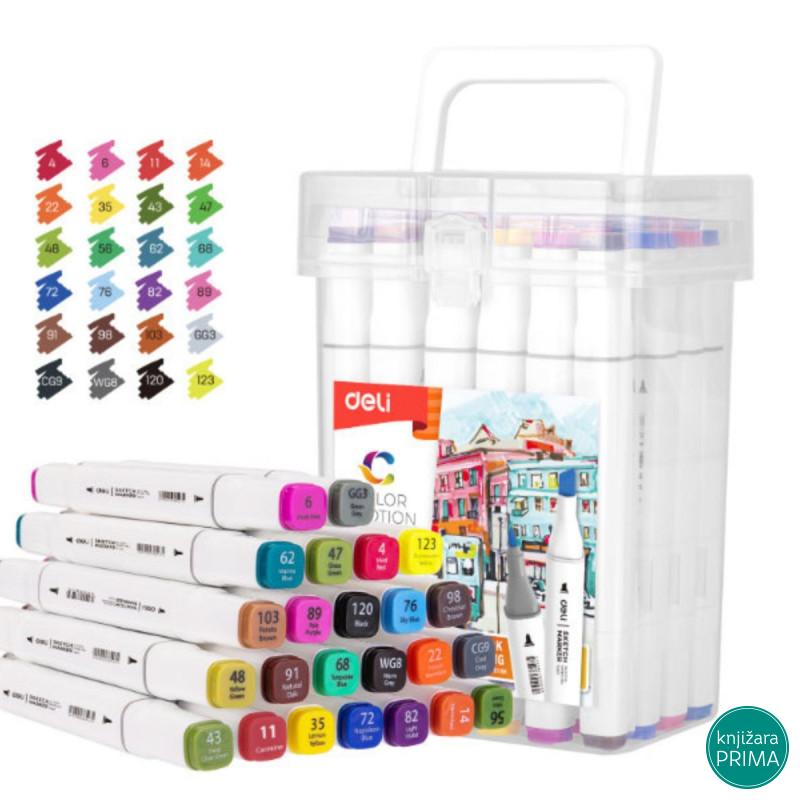 Markeri DELI twin art sketch - set box 24 