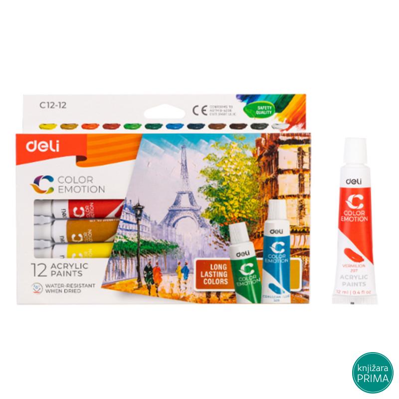 Akrilne boje DELI 12 