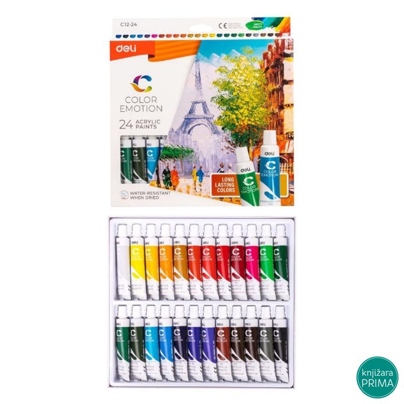 Akrilne boje DELI 24 12ml 