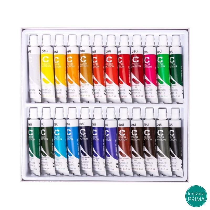 Akrilne boje DELI 24 12ml 