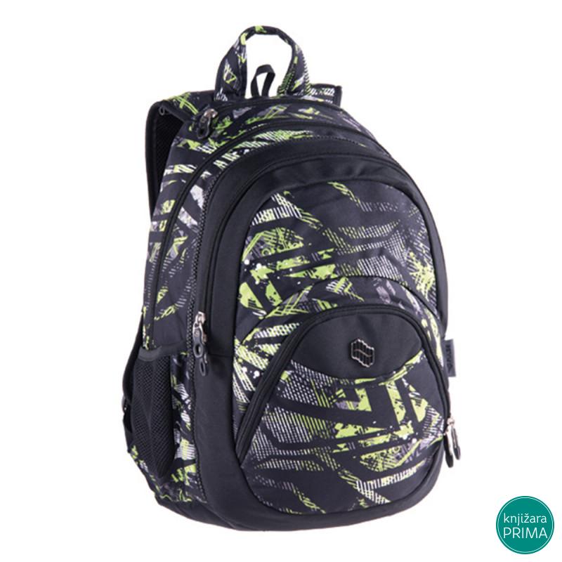 Školski ranac PULSE 2u1 Teens - Green riddle 