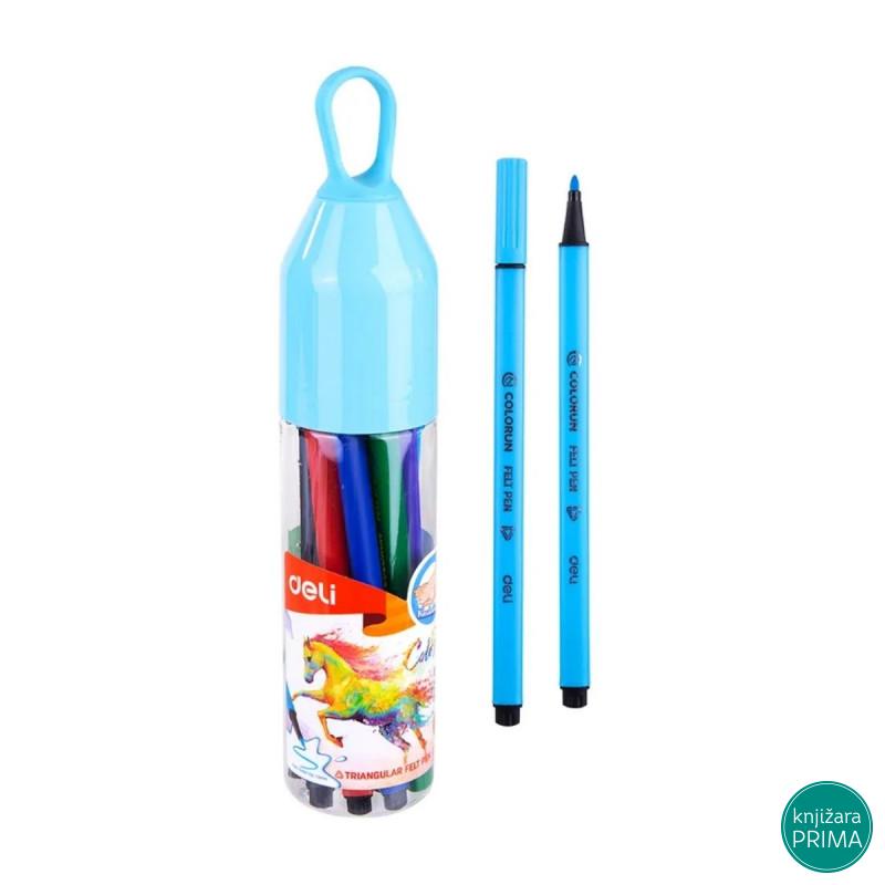 Flomasteri 12 DELI Color run u PVC tubi 