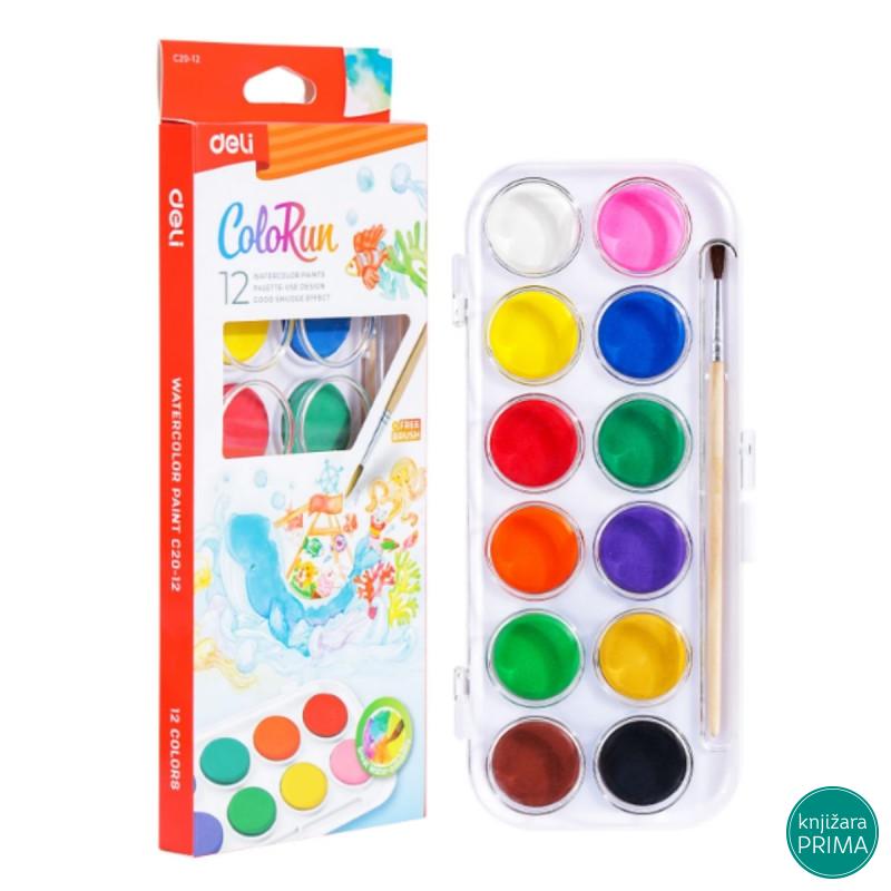 Vodene boje 12 DELI Color run 
