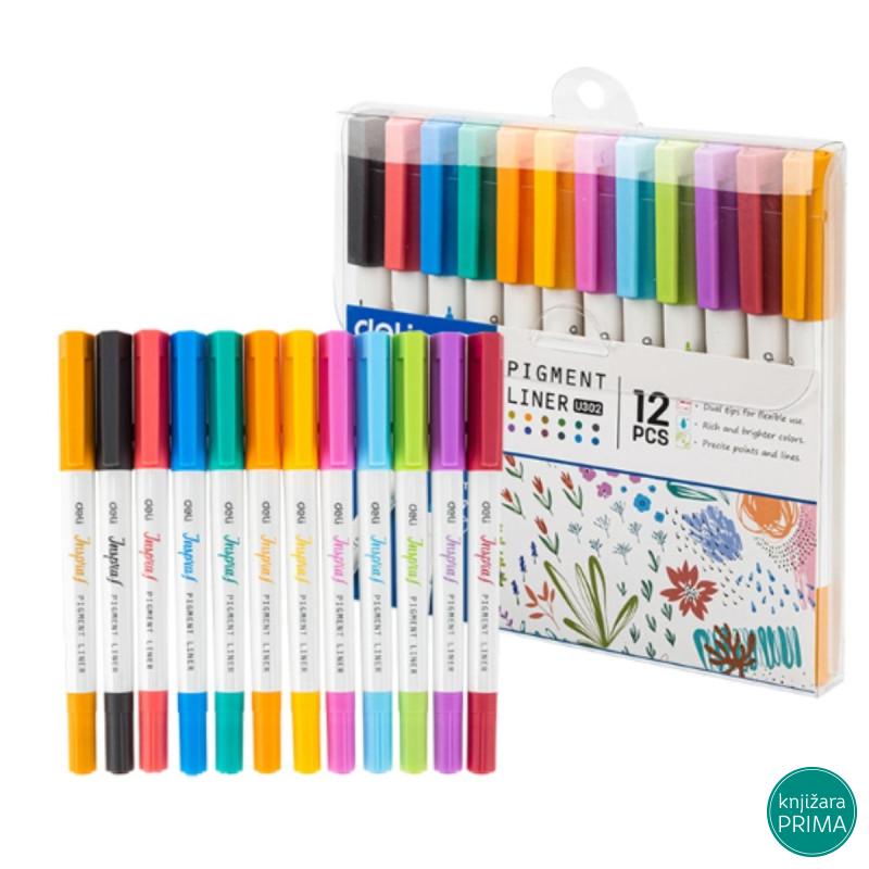 Set flomastera DELI Pigment 