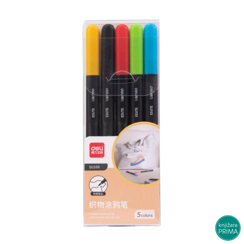 Markeri za tekstil DELI 1/5 