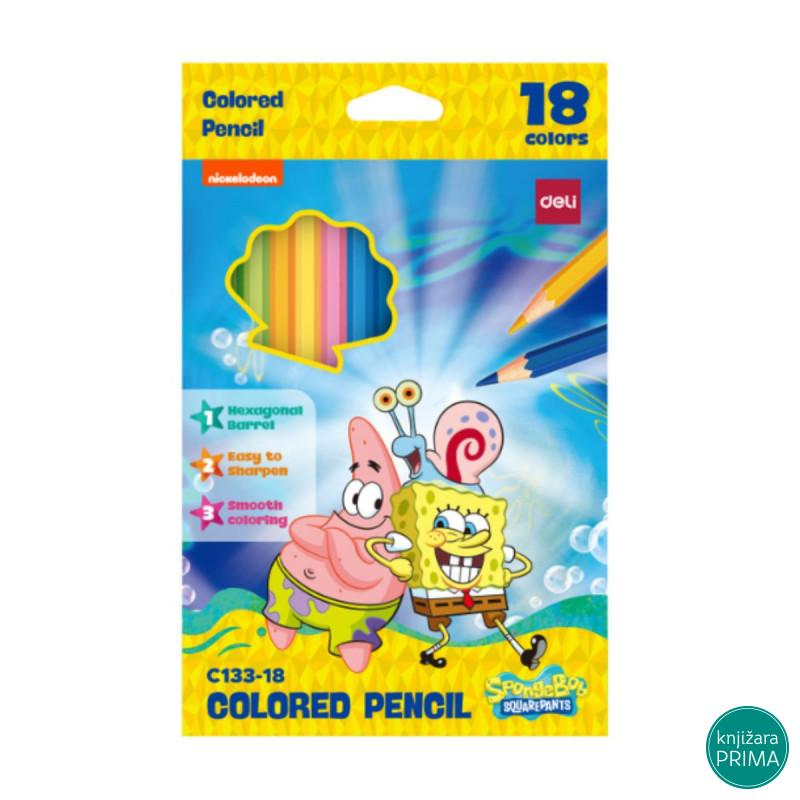 Drvene bojice 18 DELI Sunđer Bob 