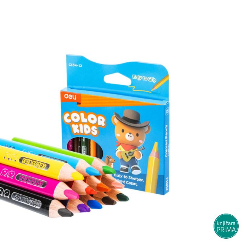 Drvene bojice 12 DELI Jumbo kratke 