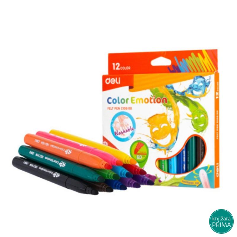 Flomasteri 12 DELI Color Emotion JUMBO 
