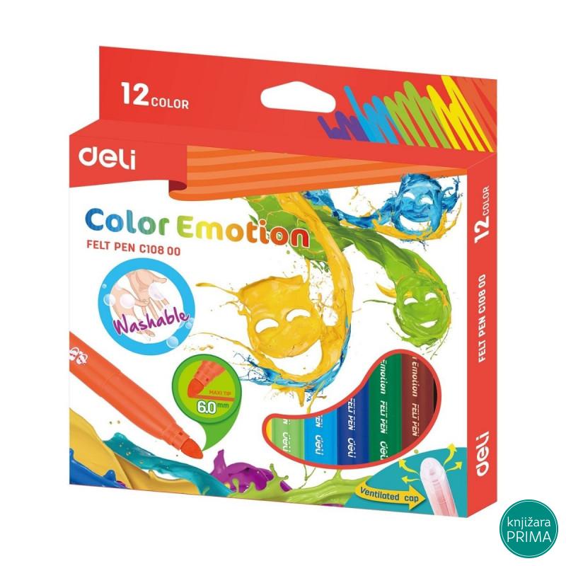 Flomasteri 12 DELI Color Emotion JUMBO 