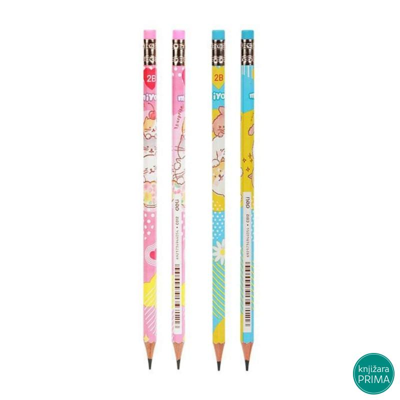 Grafitna olovka DELI 2B MiYou sa gumicom 