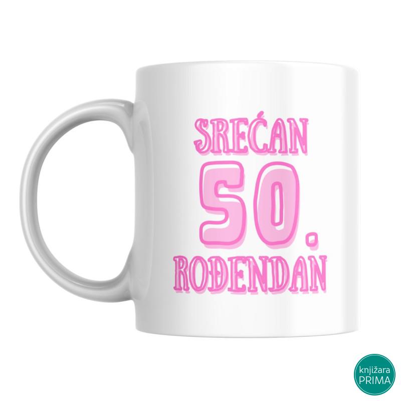 Šolja Srećan rođendan roze 