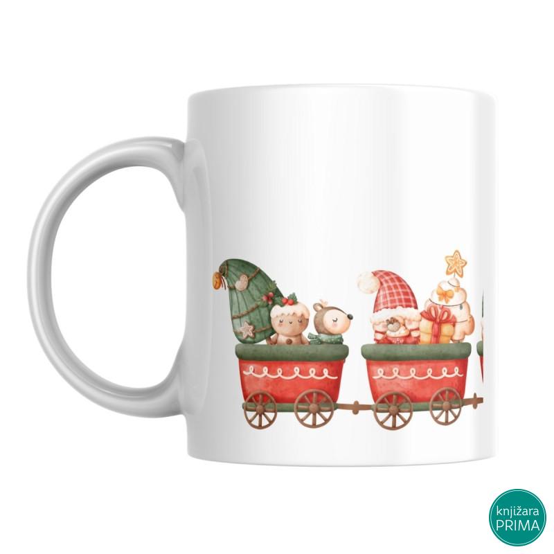 Novogodišnja šolja - vozić sa poklonima 