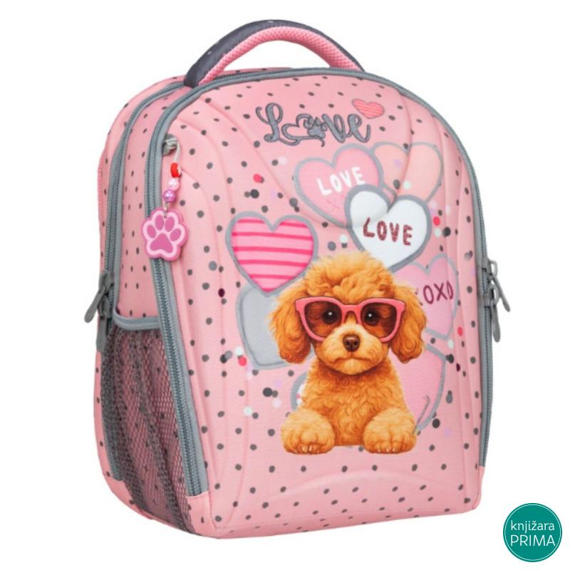 Anatomski ranac BELMIL Sturdy - Pink Heart Puppy 