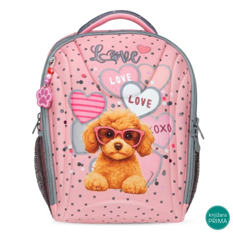 Anatomski ranac BELMIL Sturdy - Pink Heart Puppy 