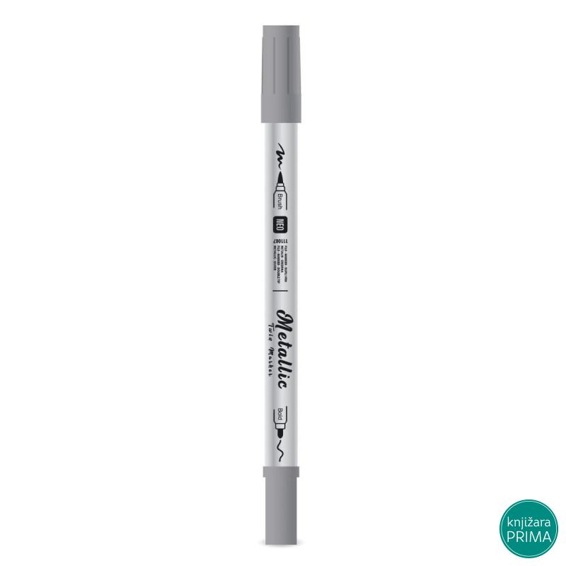 Metalik marker FUJI sa dva vrha - Srebrni 