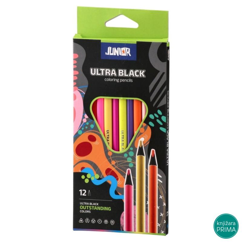 Drvene bojice 12 JUNIOR Ultra Black 