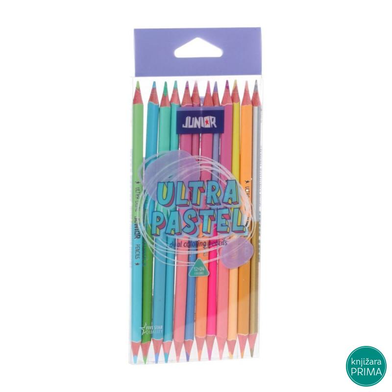 Drvene bojice 12 JUNIOR Pastel dual 