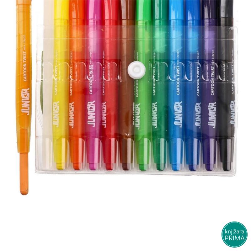 Voštane boje 12 JUNIOR Cartoon Twist 