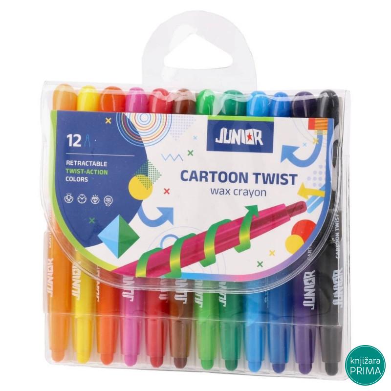 Voštane boje 12 JUNIOR Cartoon Twist 
