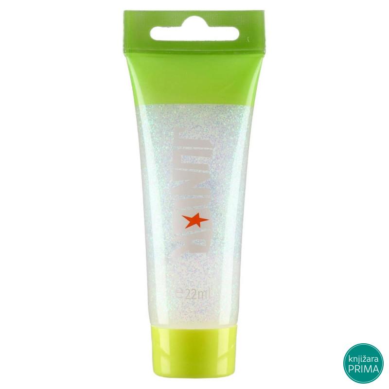 Tempera JUNOR glitter bela 22ml 
