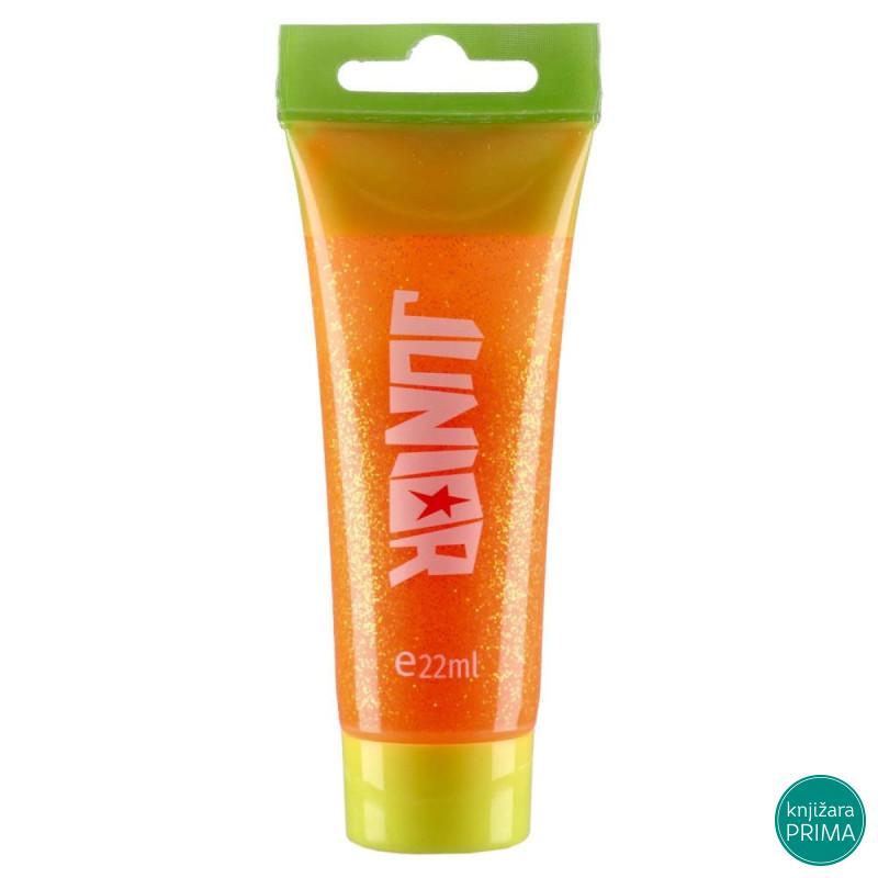 Tempera JUNOR glitter narandžasta 22ml 