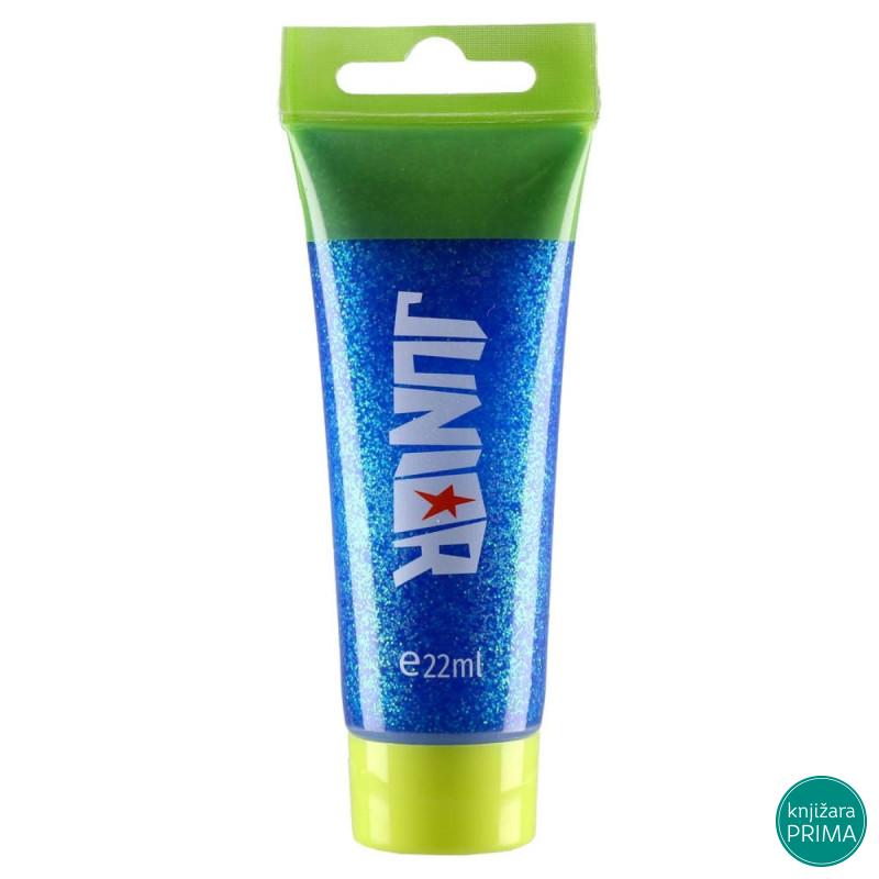 Tempera JUNOR glitter plava 22ml 